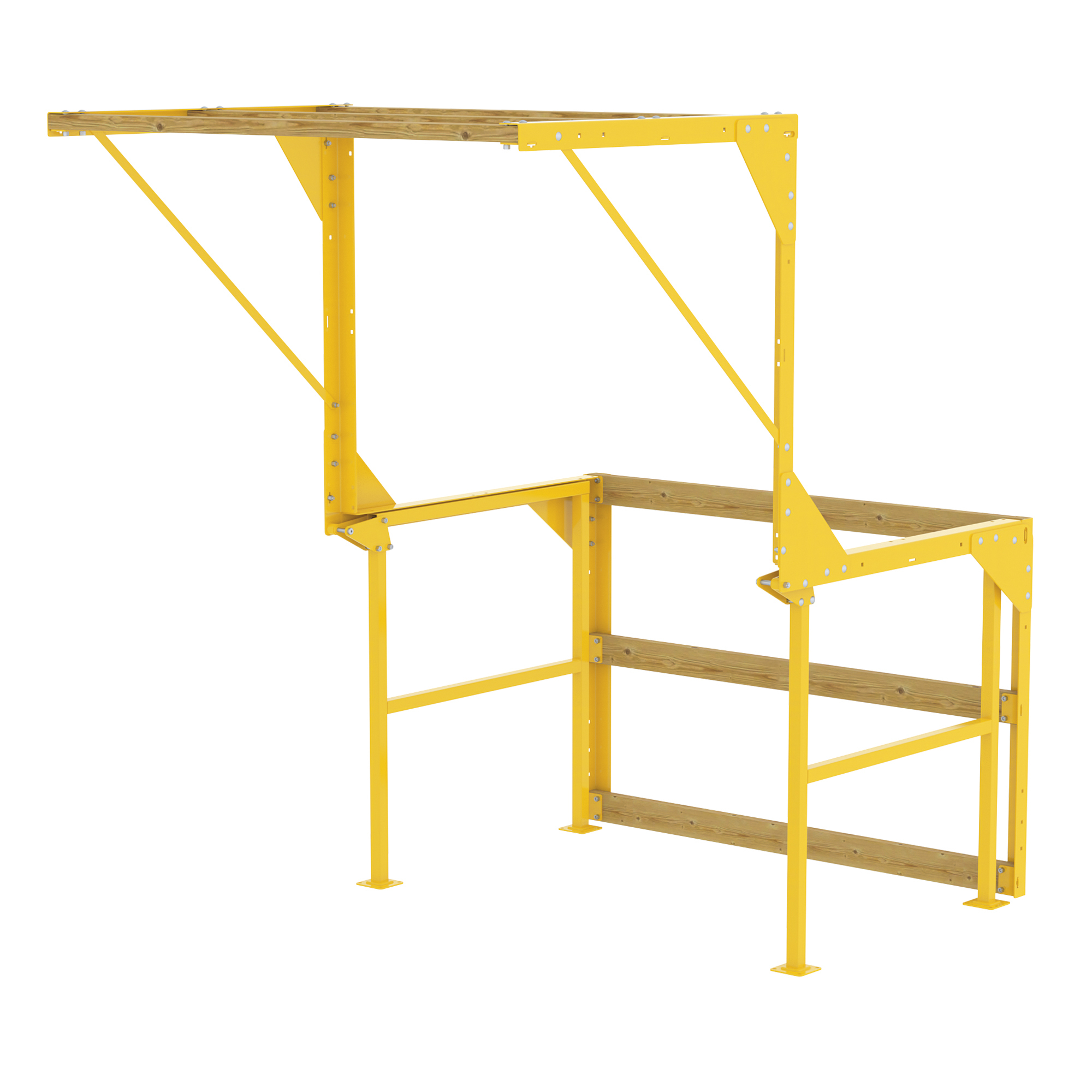 Vestil Steel Mezzanine Safety Gate - 96in. Max Width, Yellow, Welded Steel, Model# MEZZ-KD-88T-93D